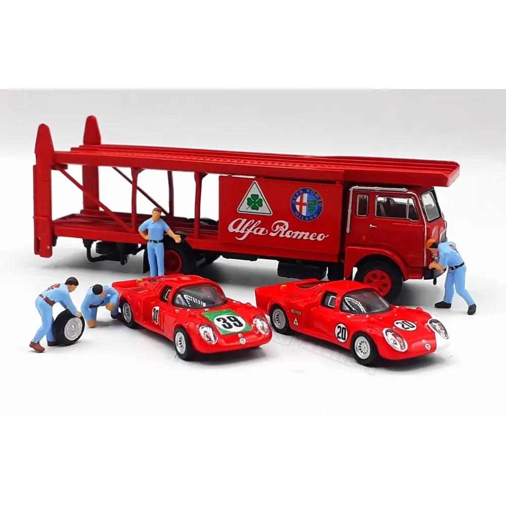 Écurie Alpha Roméo FIAT avec accessoires & figurine - HO 1/87 - Brekina 58477