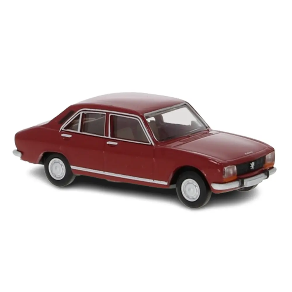 Voiture Peugeot 504 berline rouge bordeaux BREKINA 29119 SAI 2085 - HO 1/87