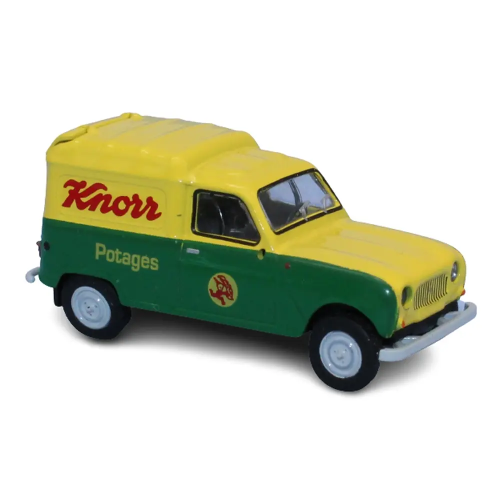 Voiture Renault R4 Fourgon Knorr jaune et vert SAI 2449 BREKINA 14752- HO : 1/87