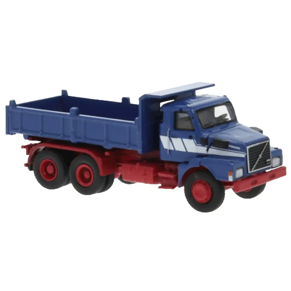 Camion benne Volvo N10 Brekina 85652 - HO : 1/87 - livrée bleu / rouge