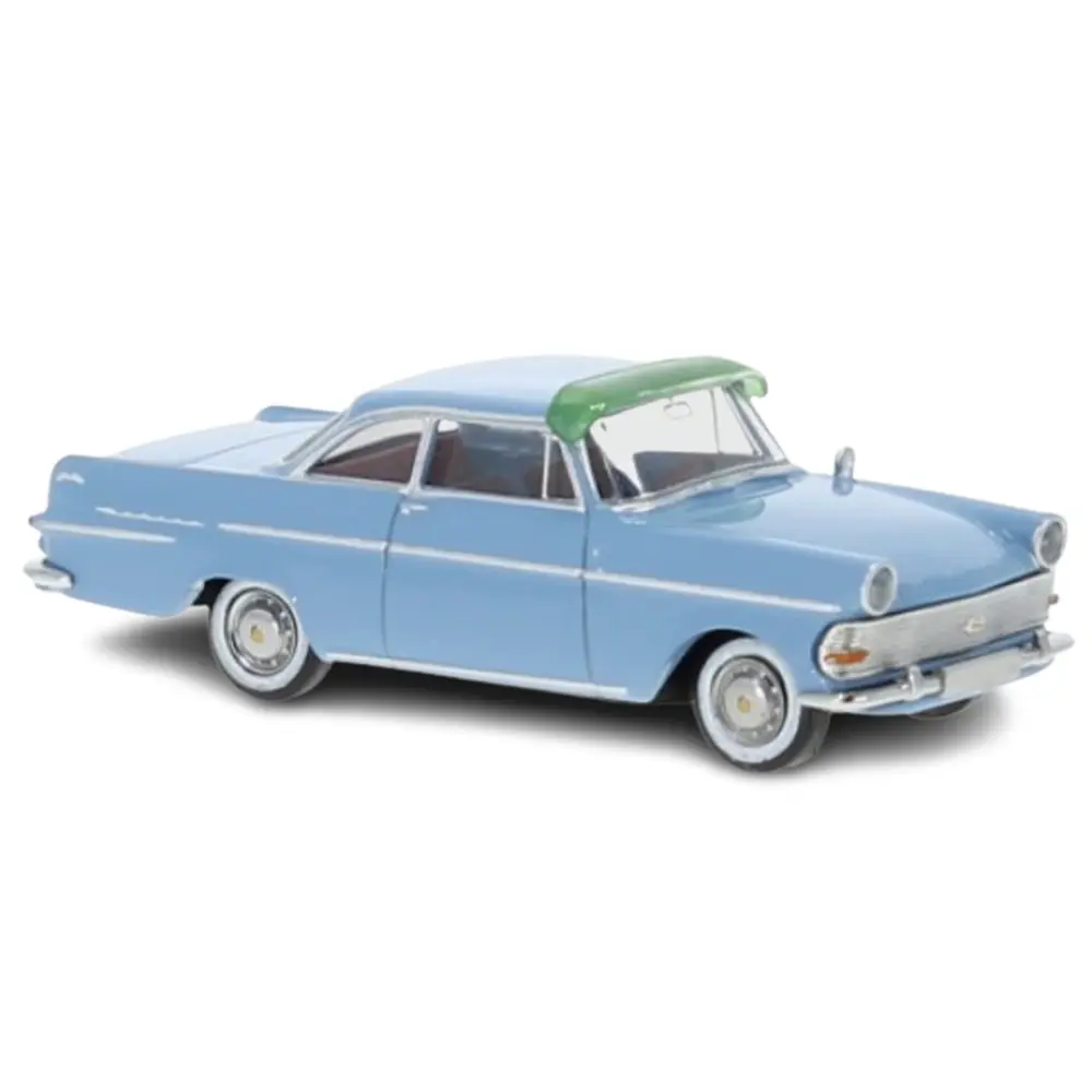 Opel Rekord P2 coupé, bleu clair, avec pare soleil - Brekina 20134 - HO 1/87
