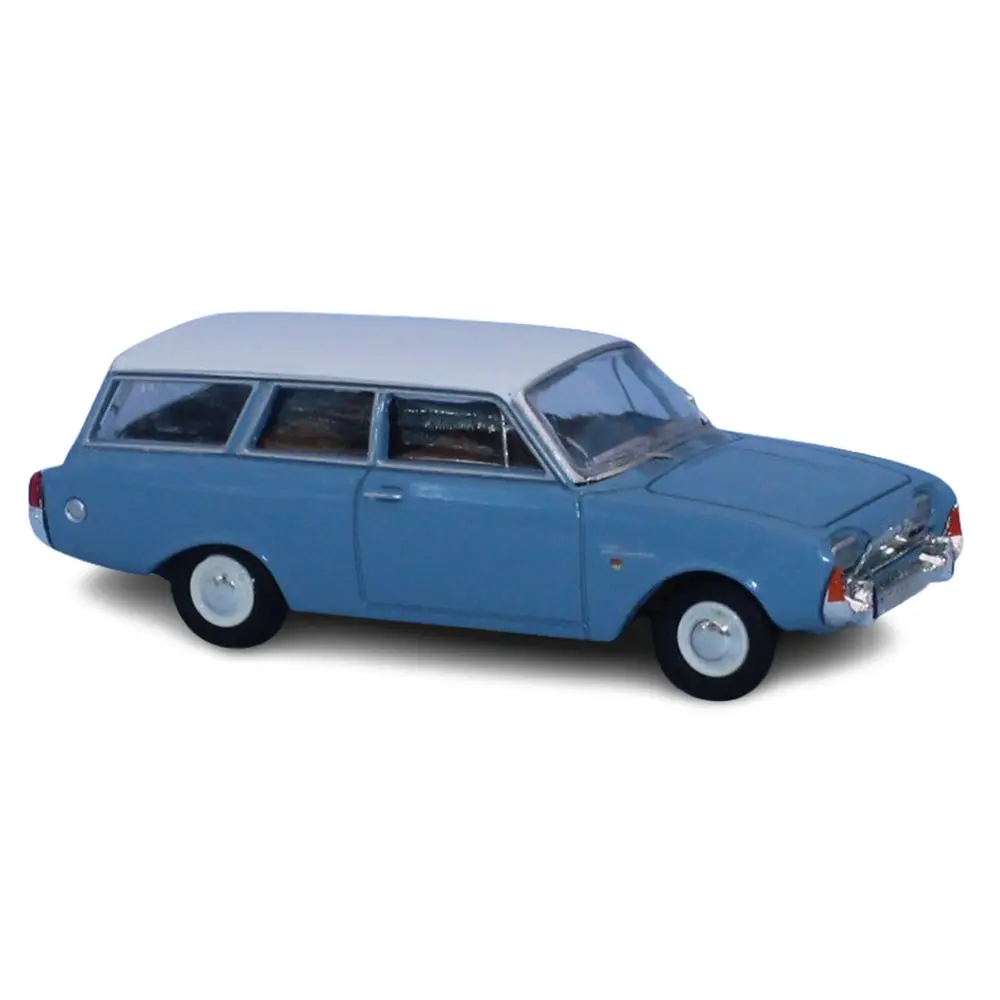 Ford Taunus P3 Turnier - Bleu clair & blanc - 1964 - Brekina 19475 - HO 1/87
