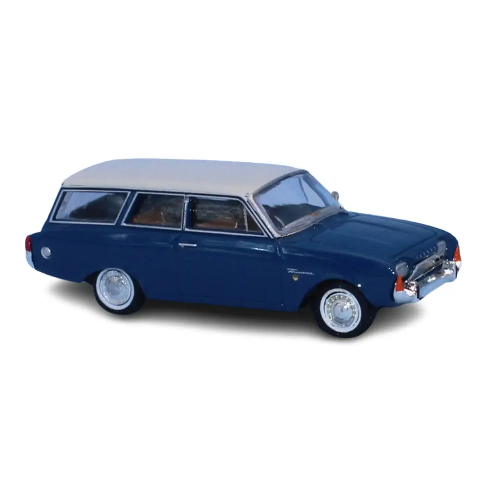 Ford Taunus P3 Turnier - Bleu foncé & blanc - 1964 - Brekina 19479 - HO 1/87