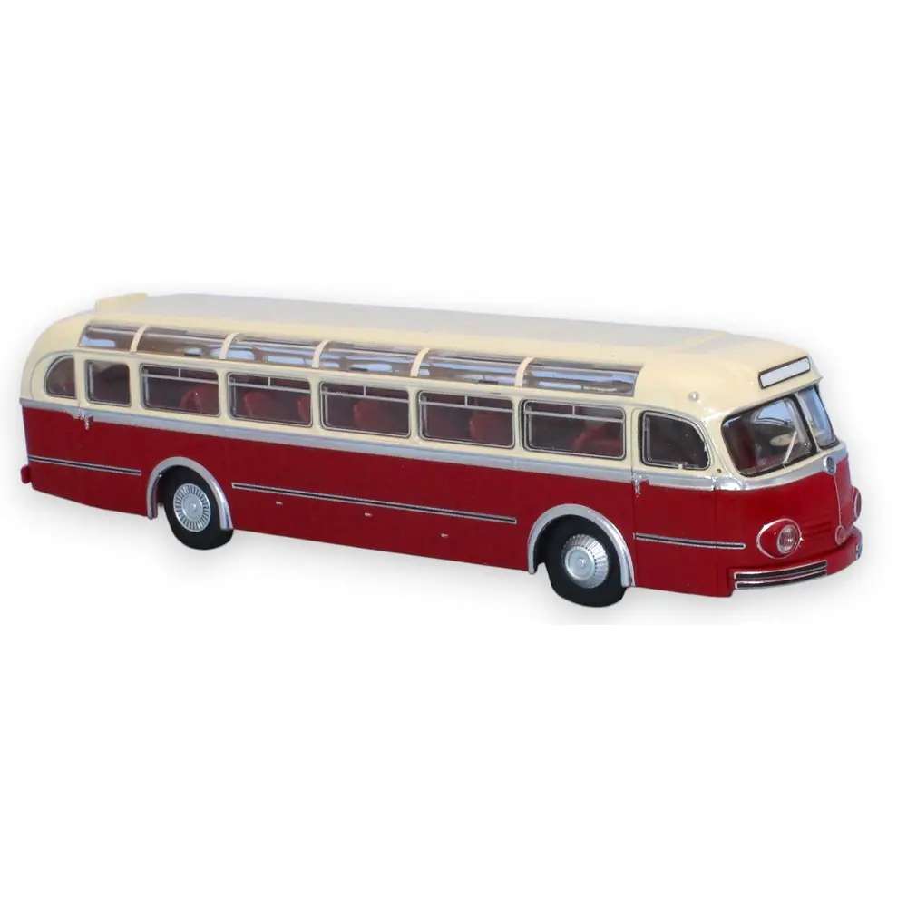 Autocar Mercedes Benz O 6600 H , beige clair / rouge, 1951 - Brekina 50505 - HO 1/87