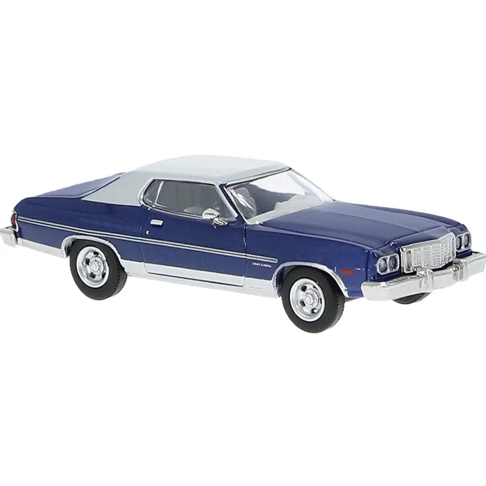 Ford Gran Torino 1976 bleu métallisé/gris clair - Brekina 19731 - 1/87 HO