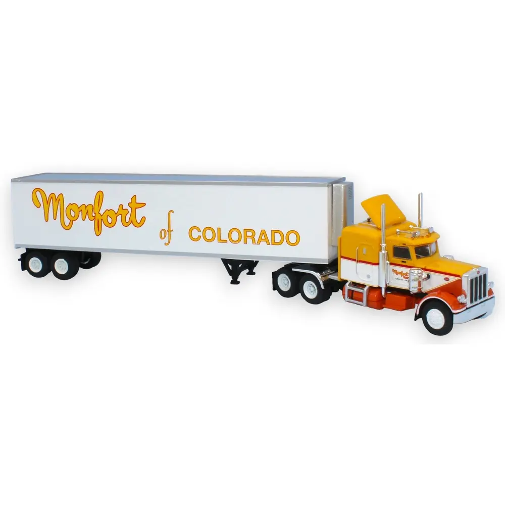 Semi remorque frigorifique Peterbilt 359, Montfort of Colorado, 1973 - Brekina 85719 - HO 1/87