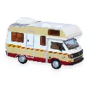 VW T3 Gipsy camping car, blanc/beige clair/rouge, 1983 - Brekina 33976 - HO 1/87