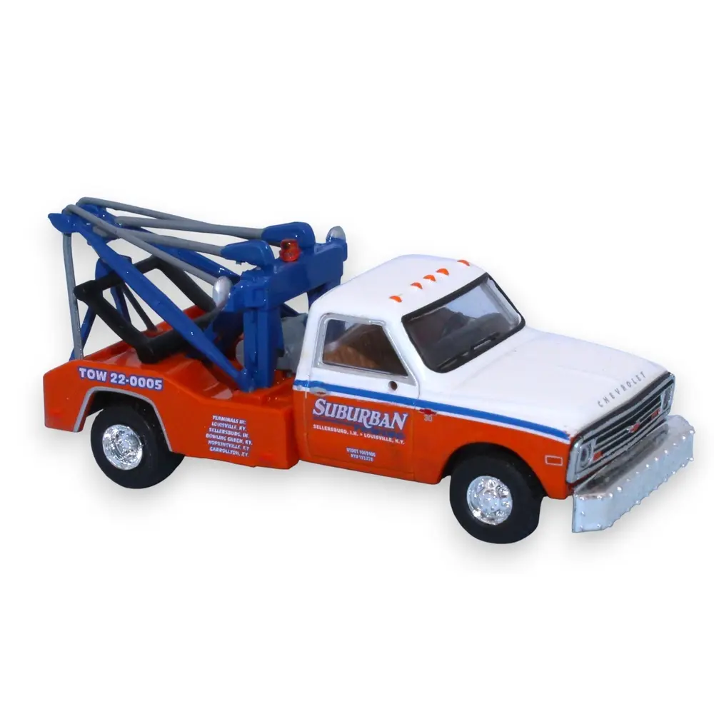 Chevrolet C30 dépanneuse, Suburban, orange/blanc, 1968 - Brekina 19667 - HO 1/87