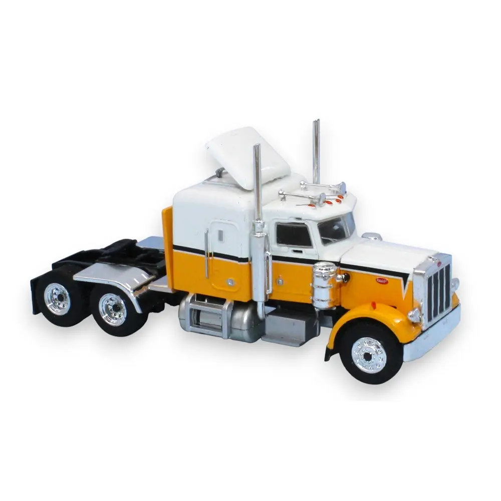 Camion Peterbilt 359, blanc / jaune, 1973 - Brekina 85717 - HO 1/87
