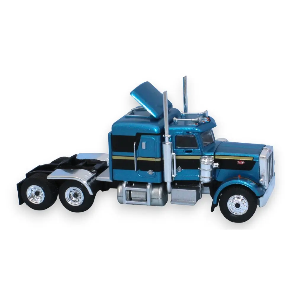 Camion Peterbilt 359, bleu métallisé / noir, 1973 - Brekina 85718 - HO 1/87