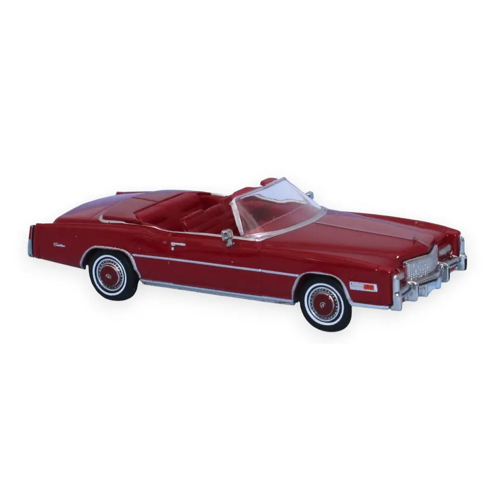 Cadillac Eldorado cabriolet, rouge, intérieur rouge, 1976 - Brekina 19758 - HO 1/87