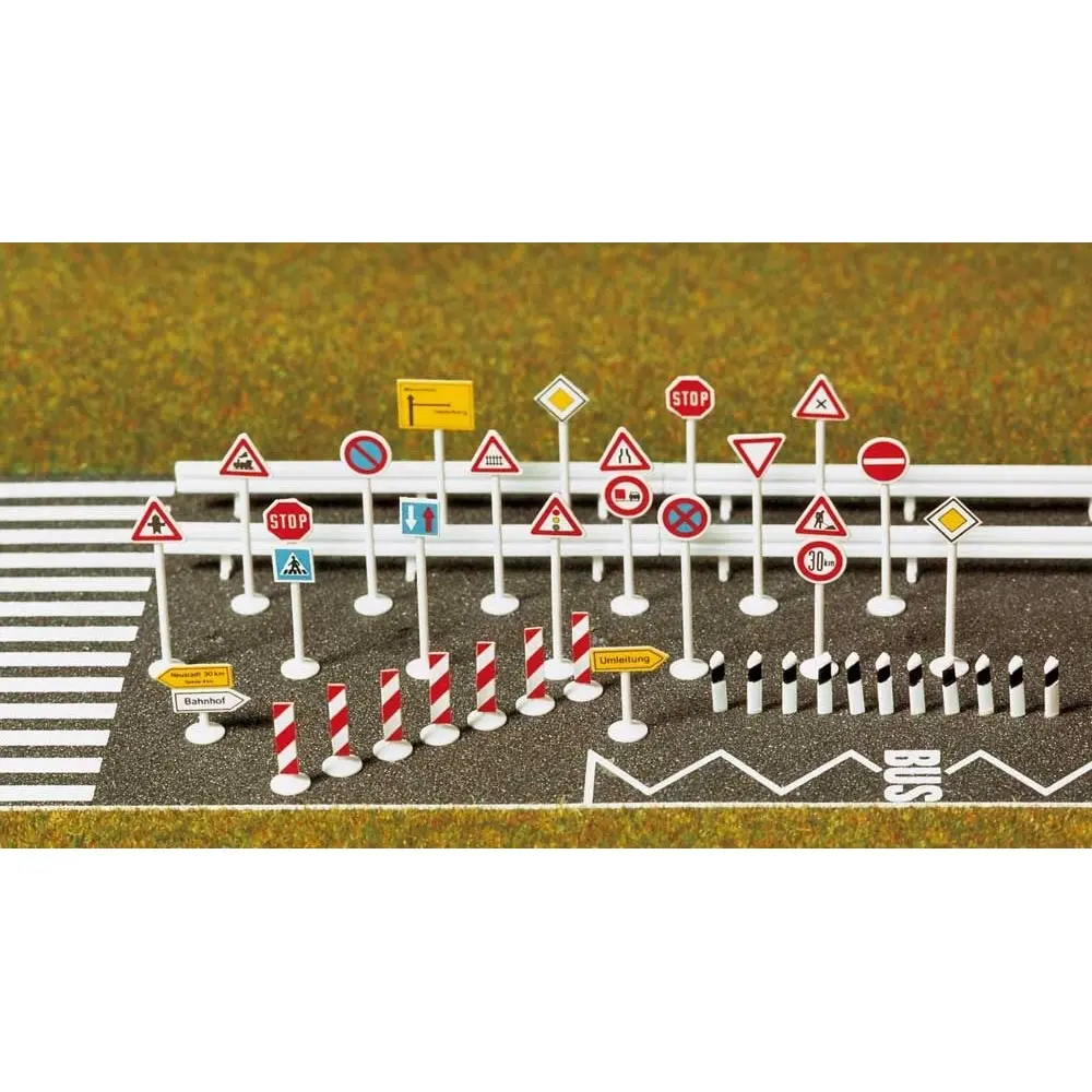 Set de panneaux de signalisation - Busch 6027 - HO 1/87