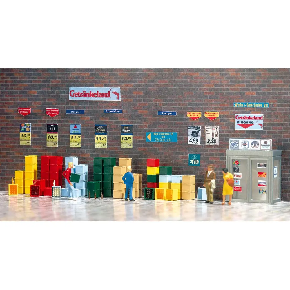 Lot de 80 caisses à boissons - Busch 1134 - HO 1/87