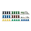 Lot de 16 poubelles et 12 sacs - Busch 1136 - HO 1/87