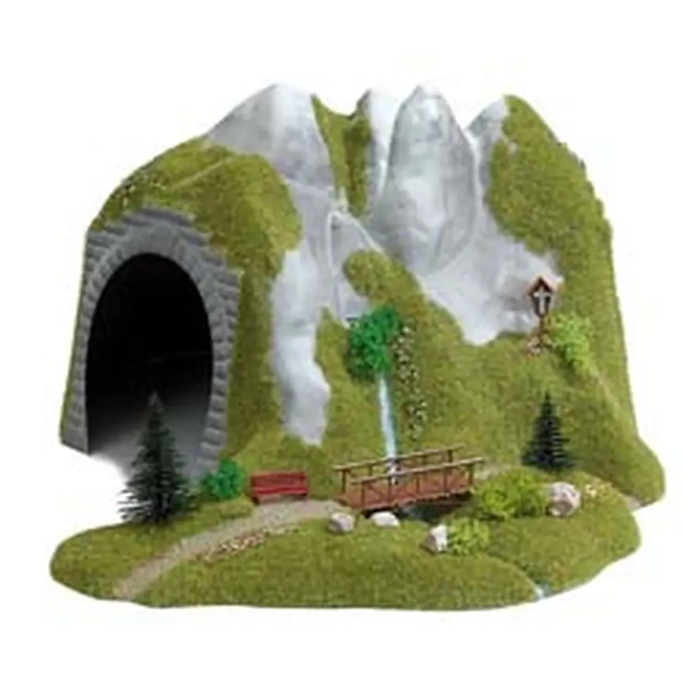 Tunnel avec Rivière et Passerelle en Bois - BUSCH 3016 - HO : 1/87