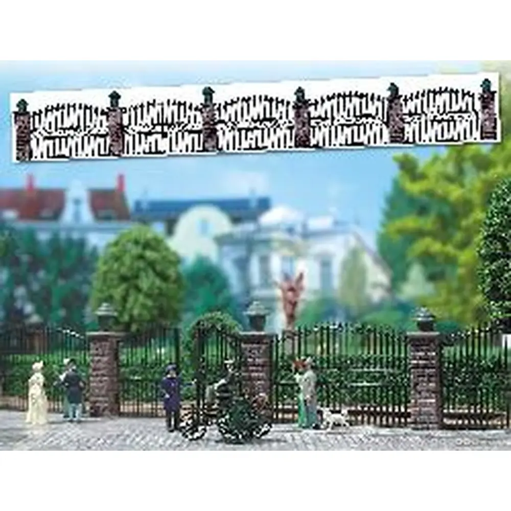 Clôture en Fer Forgé - 650x35mm - 72 Pièces - Busch 6016 - HO : 1/87