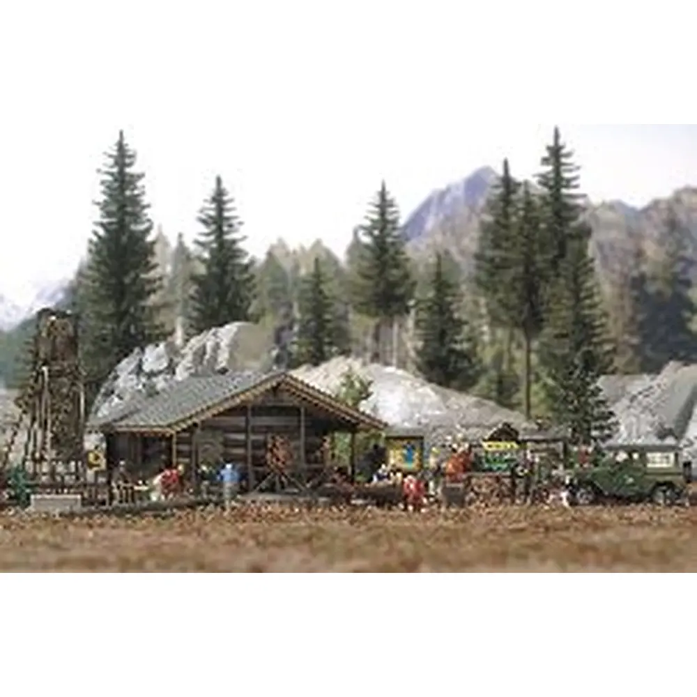 Set chalet et environnement forestier HO 1/87 - Busch 6042