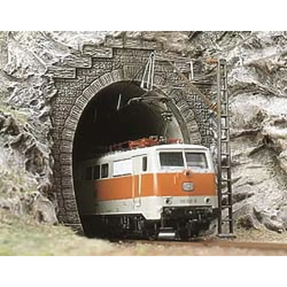 Lot de 2 Entrées de Tunnel Simple Voie Electrifiée - BUSCH 7026 - Echelle HO 1/87