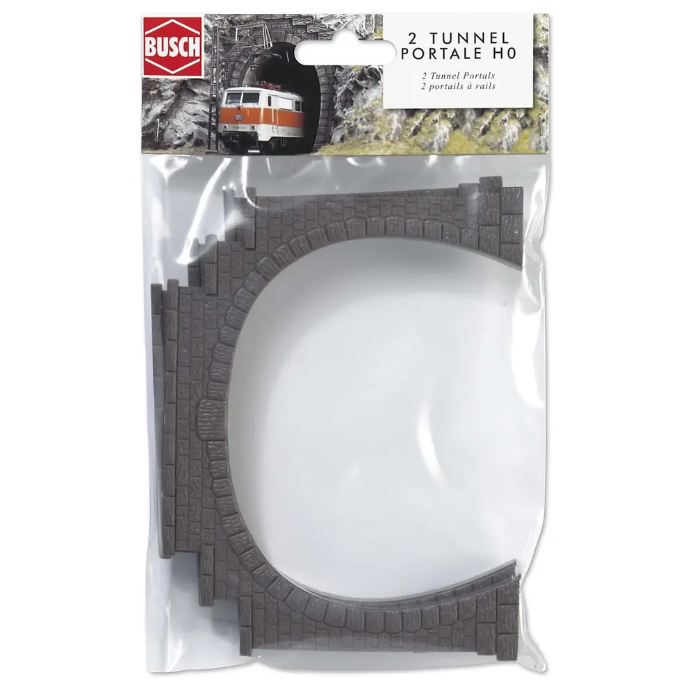 Entrée de Tunnel - 2 Voies - Pierre Taillée - Busch 7027 - HO : 1/87