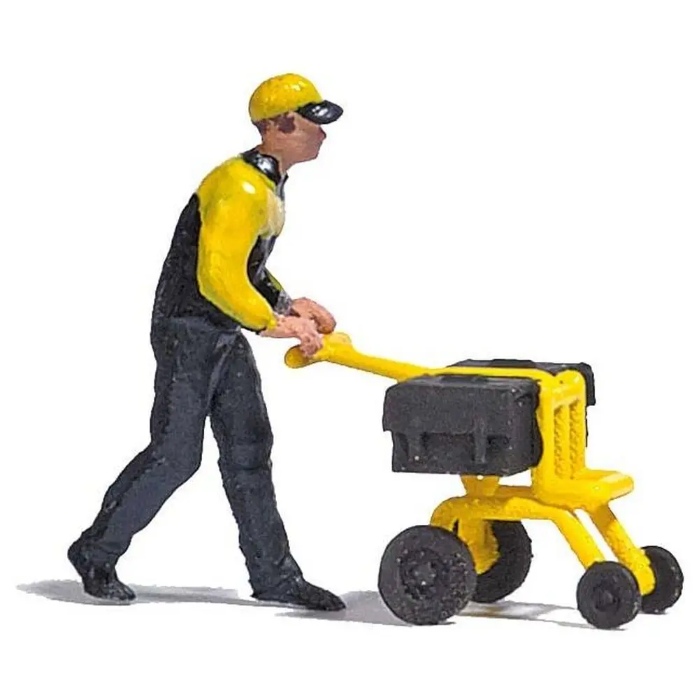 Facteur avec chariot de livraison