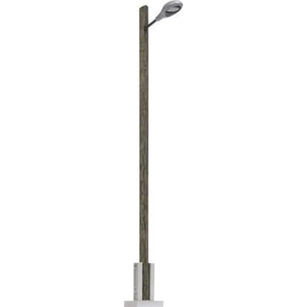 Lampadaire avec poteau en bois