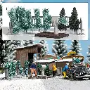 Stand de vente de sapins de Noël - Busch 1182 - HO 1/87