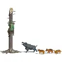 Sanglier et chasseur - HO 1/87 - BUSCH 7958
