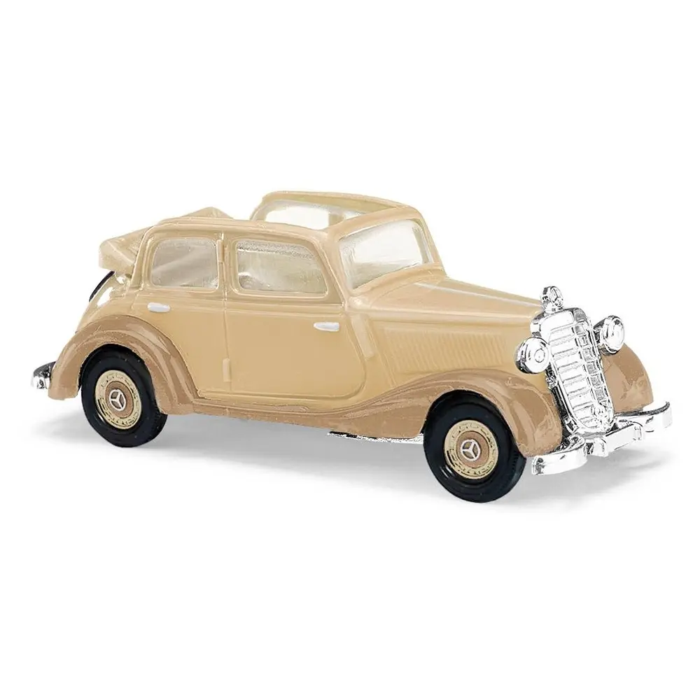 Véhicule Mercedes MB 170 V cabriolet crème caramel BUSCH 41447- HO 1/87