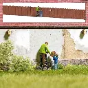 Pose de nichoirs, homme et son fils, & accessoires divers - Busch 7976 HO 1/87