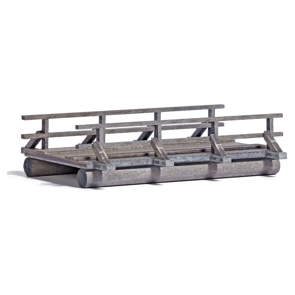 Pont/Passerelle piétons en bois véritable BUSCH 1850 - HO 1/87