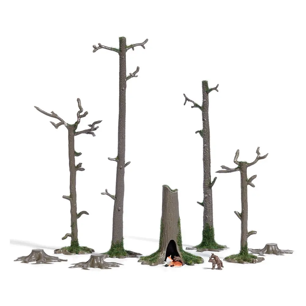 Tanière avec Renard & 3 jeunes, troncs d'arbres BUSCH 7989 HO