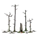 Tanière avec Renard & 3 jeunes, troncs d'arbres BUSCH 7989 HO