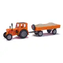 Tracteur pionnier et remorque avec gravier Busch 210006436 - HO 1/87 -