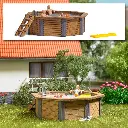 Scénette Piscine en famille - Busch 1832 - HO 1/87