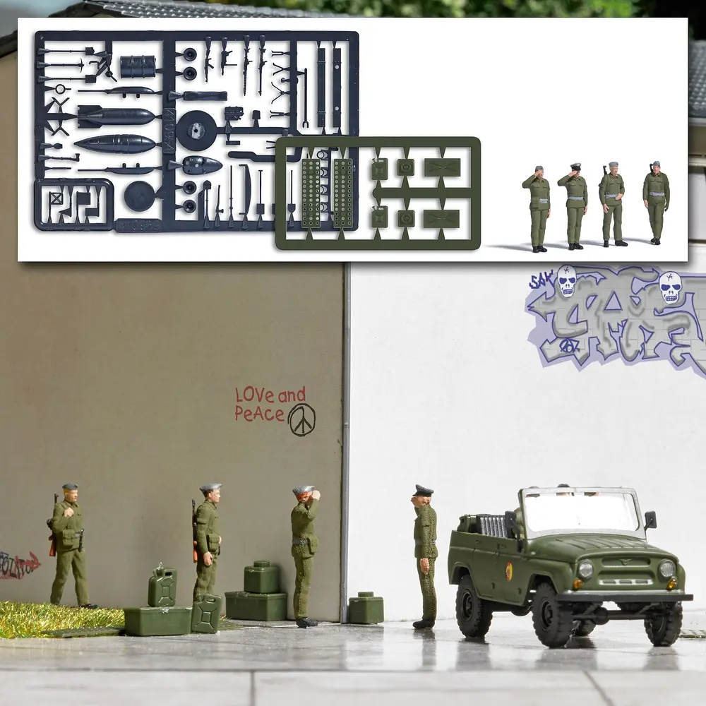 Lot de 4 soldats de l'ANP - Busch 1936 - HO 1/87