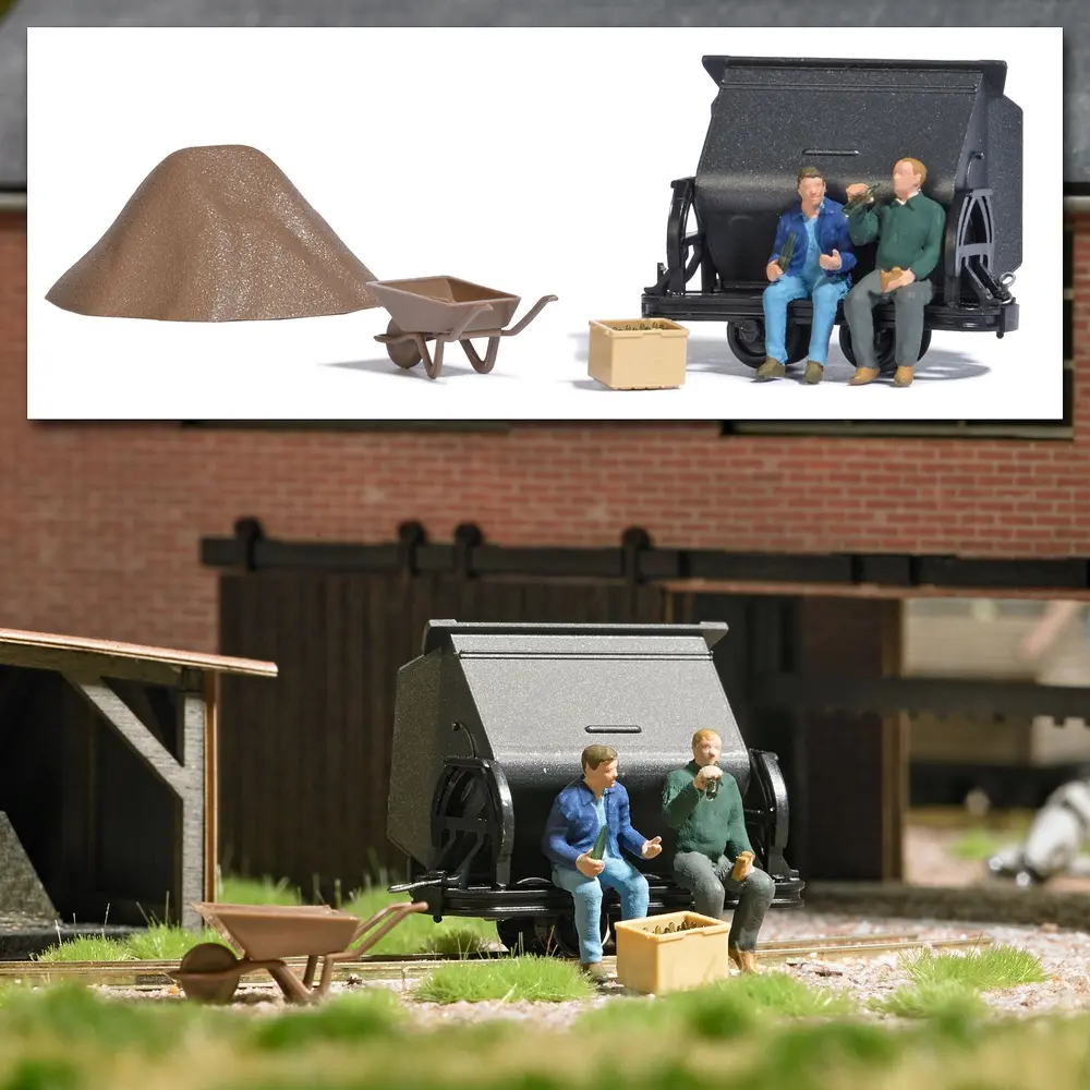 Scénette "pause au travail" - Busch 12452 - HO 1/87