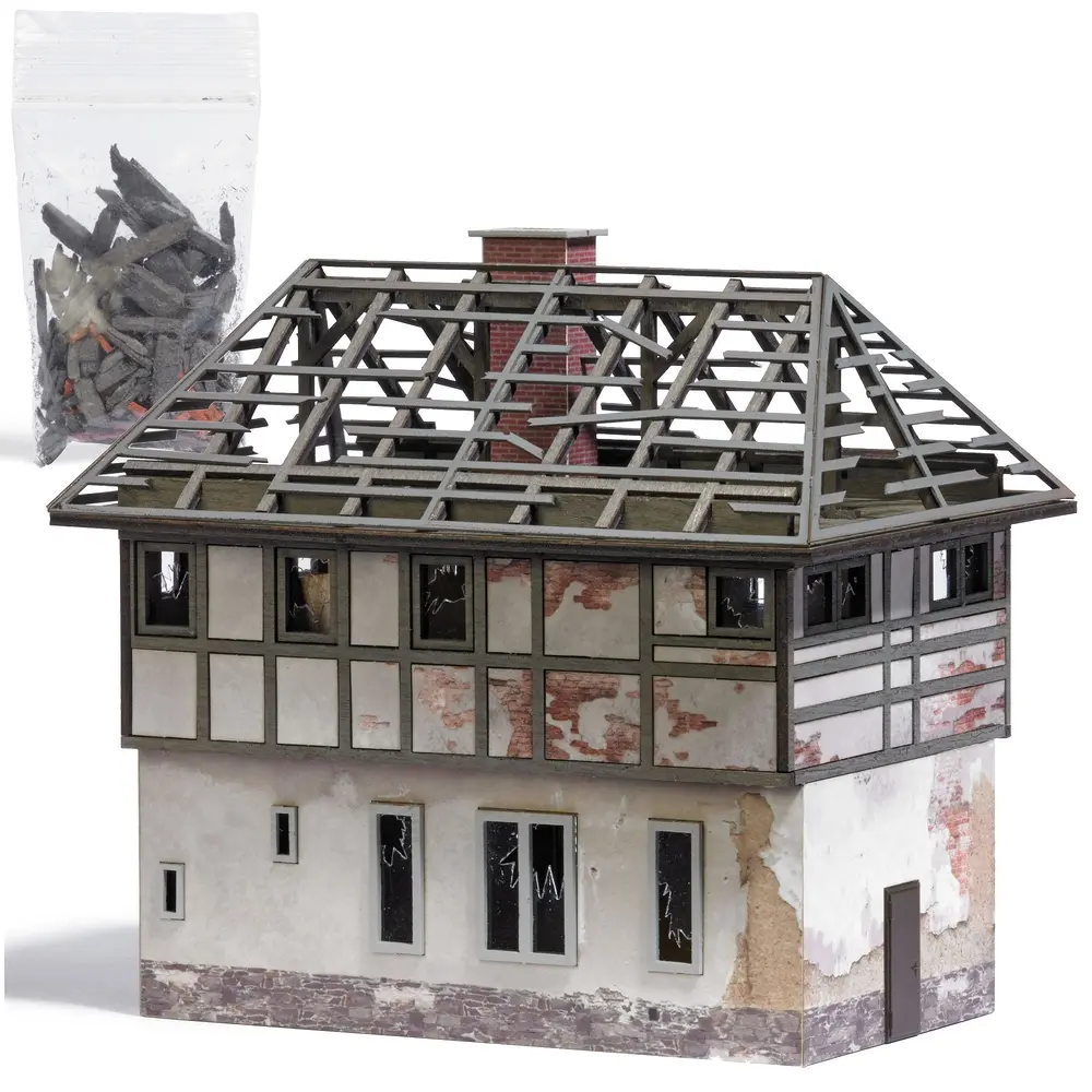 Poste d'aiguillage Délabré - Busch 1949 - HO 1/87
