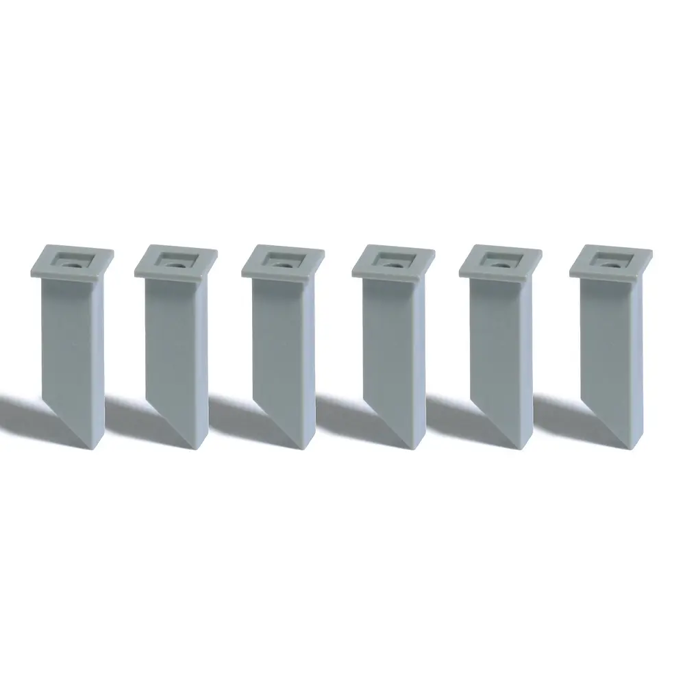 Lot de 6 cheminées à bases inclinées - Busch 7750 - HO 1/87