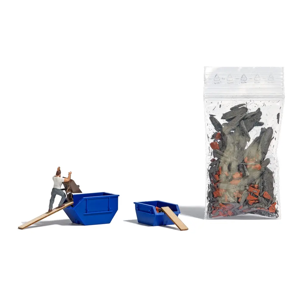 Scénette "Ouvrier remplissant les bennes" - Busch 8281 - N 1/160