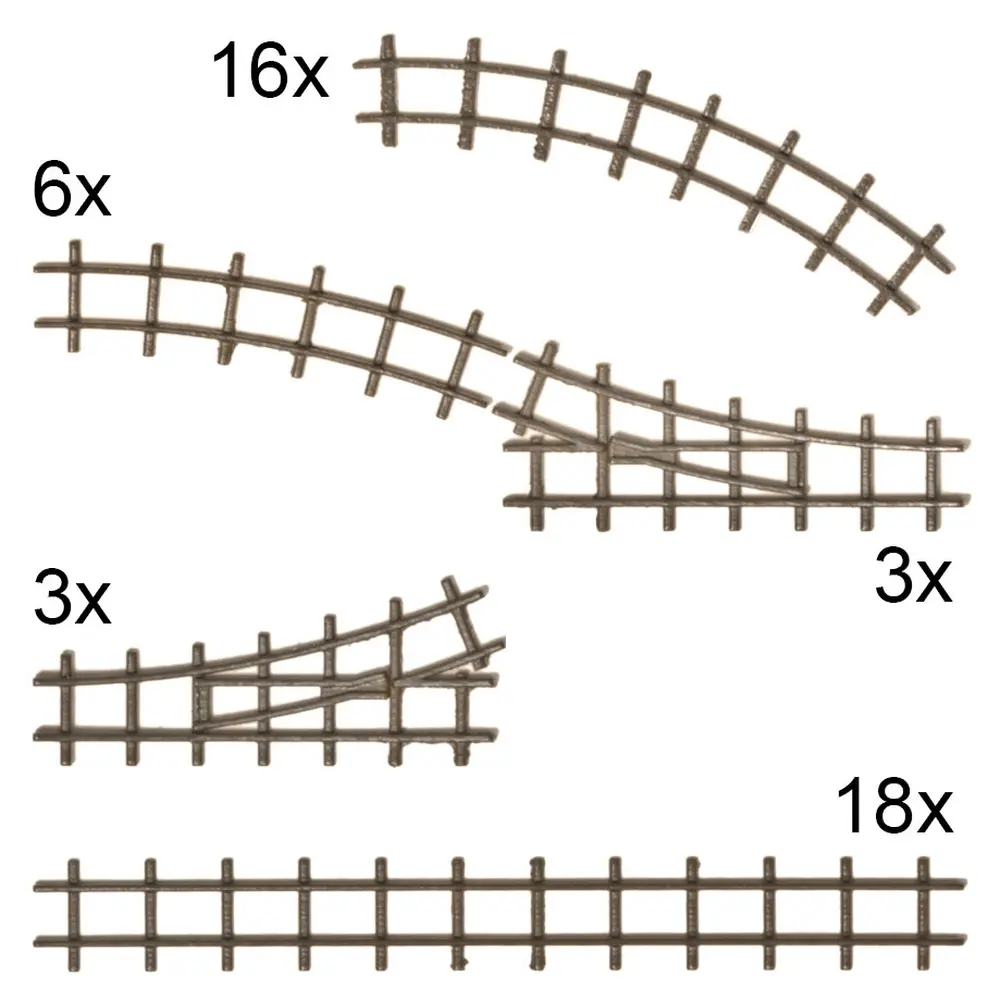 Coffret de rails (non fonctionnels) - Busch 8079 - N 1/160