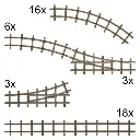 Coffret de rails (non fonctionnels) - Busch 8079 - N 1/160
