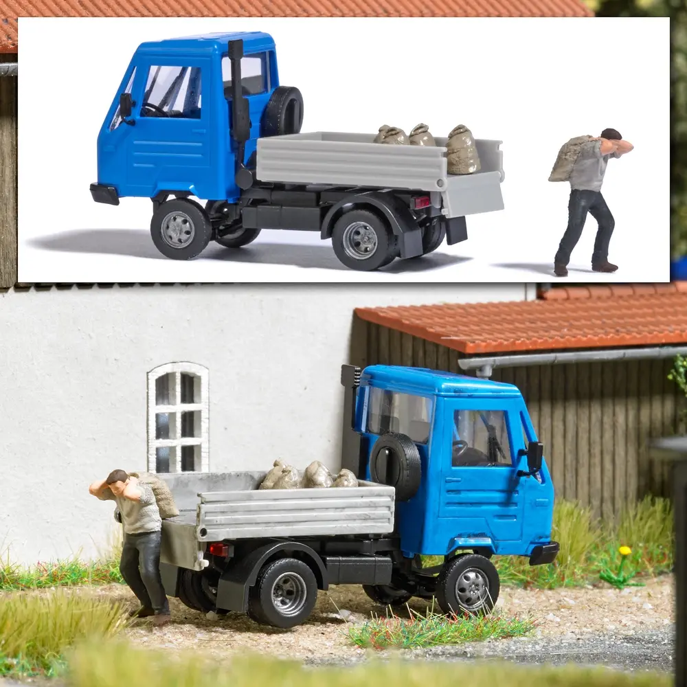 Scénette "Livraison de charbon" - Busch 7929 - HO 1/87
