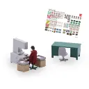 Machine de tampographie - Ensemble d'action scénette - Busch 79906 - HO 1/87