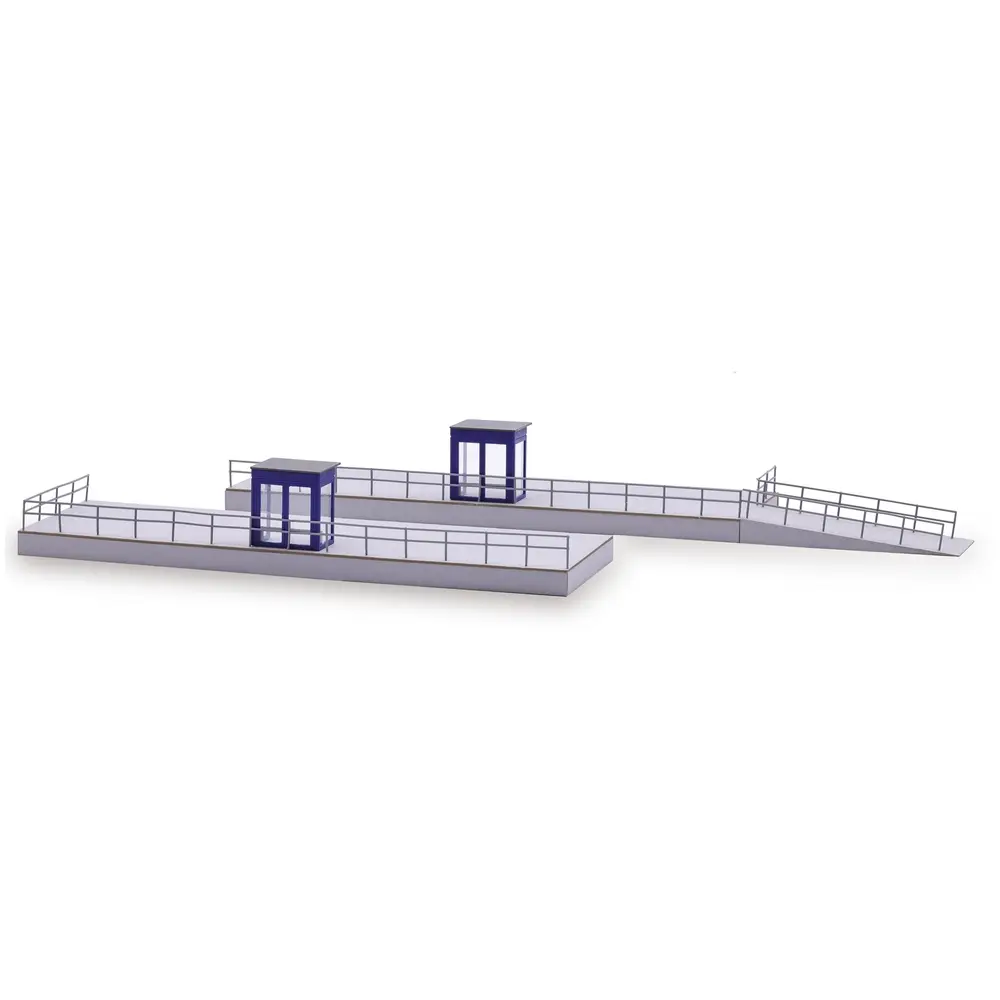 Lot de 2 plateformes avec rampe - Busch 1957 - HO 1/87 - 495 x 64 x 20 mm
