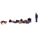 Police fédérale avec chien renifleur - Coffret d'action scénette - Busch 79873 - HO 1/87