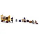 Prêt à partir - Employé avec bagages - Ensemble d'action scénette - Busch 79911 - HO 1/87