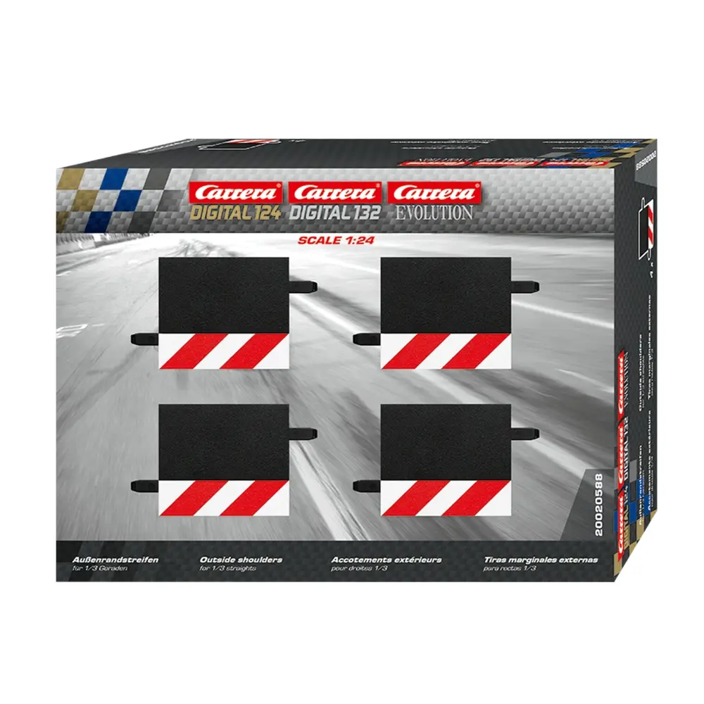 Lot de 4 pièces de fixation de bordure pour lignes droite 1/3 - Carrera CA20588 - 1/24
