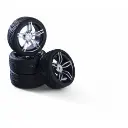 Jeu de 4 roues à 10 rayons argent - Carson 500900173 - 1/10