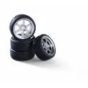 Jeu de 4 roues à 6 rayons argent - Carson 500900192 - 1/10