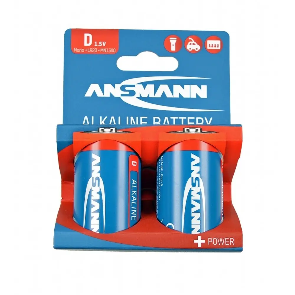 Lot de 2 Piles Alkalines 1,5V Mono/D LR20 - CARSON 500609047